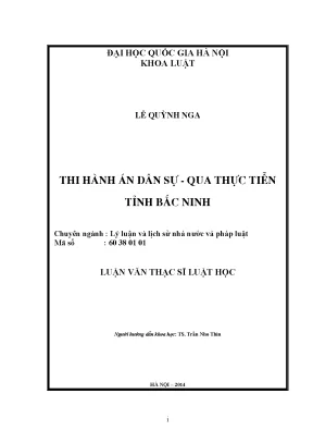 Nghiên cứu thi hành án dân sự tại Bắc Ninh: Thực trạng