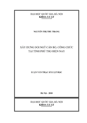 Xây Dựng Đội Ngũ Cán Bộ Công Chức Tại Tỉnh Phú Thọ