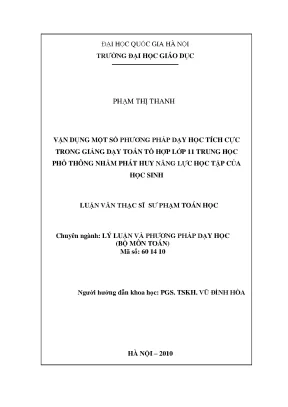 Phương Pháp Dạy Học Tích Cực Trong Giảng Dạy Toán Tổ Hợp