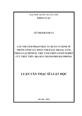 Nghiên cứu các tội xâm phạm trật tự quản lý kinh tế