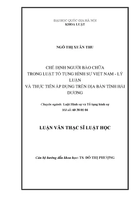 Nghiên cứu chế định người bào chữa trong luật tố tụng