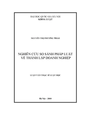 So sánh pháp luật về thành lập doanh nghiệp tại Việt Nam