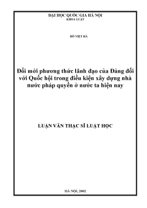 Đổi mới phương thức lãnh đạo của Đảng đối với Quốc hội