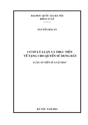 Nghiên cứu về tặng cho quyền sử dụng đất: Lý luận và