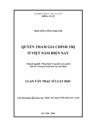 Quyền Tham Gia Chính Trị ở Việt Nam: Thực Trạng và Giải Pháp