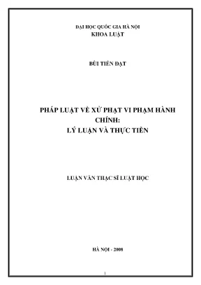 Nghiên cứu về xử phạt vi phạm hành chính: Lý luận và