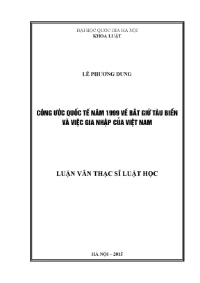 Gia Nhập Công Ước Quốc Tế 1999 Về Bắt Giữ Tàu Biển: