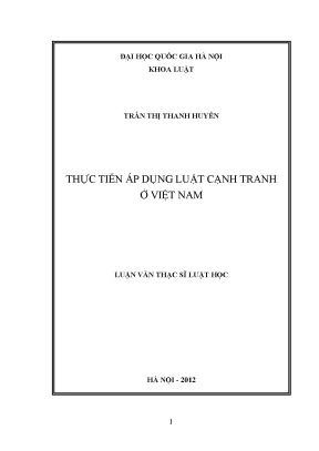 Áp Dụng Luật Cạnh Tranh Tại Việt Nam: Thực Tiễn và Kiến Nghị