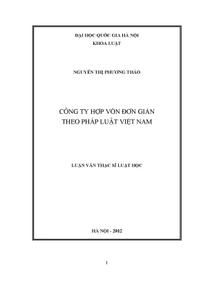 Công ty hợp vốn đơn giản theo pháp luật Việt Nam: Đặc