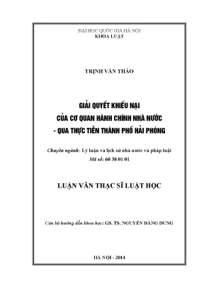 Giải Quyết Khiếu Nại Hành Chính Tại Hải Phòng: Thực Tiễn