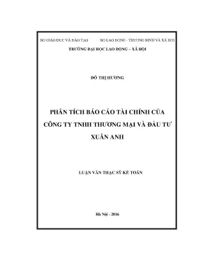 Phân Tích Tài Chính Công Ty TNHH Thương Mại và Đầu Tư