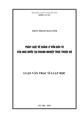 Quản Lý Vốn Đầu Tư Nhà Nước Tại Doanh Nghiệp: Luận Văn