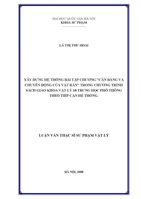 Xây Dựng Hệ Thống Bài Tập Vật Lý 10: Cân Bằng và Chuyển