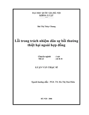 Lỗi trong trách nhiệm dân sự bồi thường thiệt hại ngoài