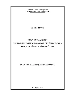 Quản Lý Xây Dựng Trường Trung Học Cơ Sở Đạt Chuẩn Quốc