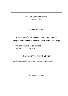 Chế Tài Bồi Thường Thiệt Hại Trong Hợp Đồng Kinh Doanh