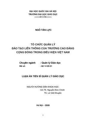 Quản lý đào tạo liên thông tại trường cao đẳng cộng đồng