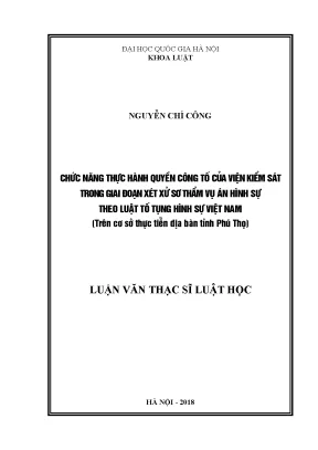 Chức Năng Thực Hành Quyền Công Tố Của Viện Kiểm Sát
