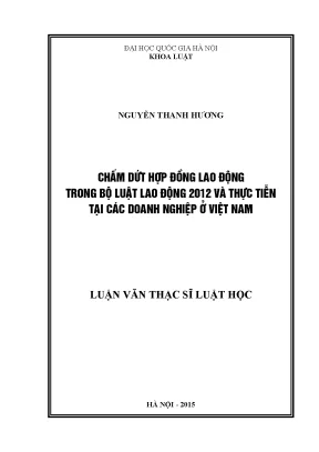Chấm Dứt Hợp Đồng Lao Động Theo Bộ Luật Lao Động 2012