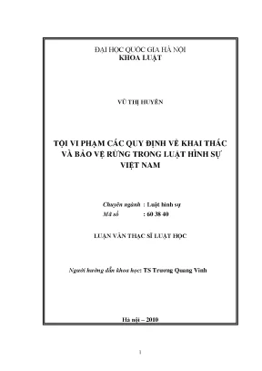 Tội Vi Phạm Quy Định Khai Thác và Bảo Vệ Rừng trong Luật