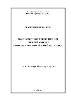 Tích Hợp Điện Thế Sinh Vật Trong Dạy Học Môn Lí Sinh Đại Học
