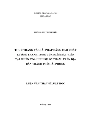 Nâng cao chất lượng tranh tụng của kiểm sát viên tại
