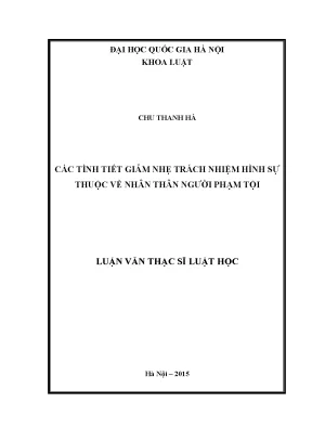 Các Tình Tiết Giảm Nhẹ Trách Nhiệm Hình Sự Theo Nhân