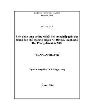 Biện Pháp Tăng Cường Xã Hội Hóa Giáo Dục Trung Học Phổ