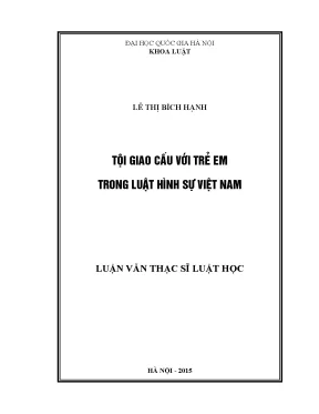 Nghiên cứu tội giao cấu với trẻ em trong luật hình sự