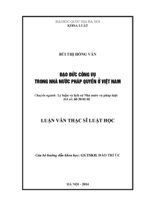 Đạo Đức Công Vụ Trong Nhà Nước Pháp Quyền Việt Nam