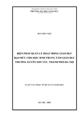 Quản lý giáo dục đạo đức cho học sinh tại trung tâm giáo