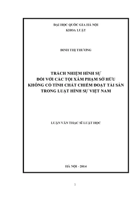 Trách Nhiệm Hình Sự Đối Với Tội Xâm Phạm Sở Hữu Không