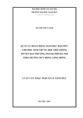 Quản lý giáo dục đạo đức cho học sinh THPT tại Đan