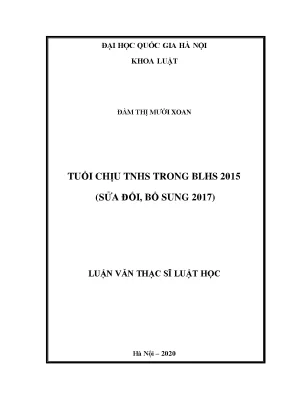 Tuổi Chịu Trách Nhiệm Hình Sự Theo Bộ Luật Hình Sự 2015