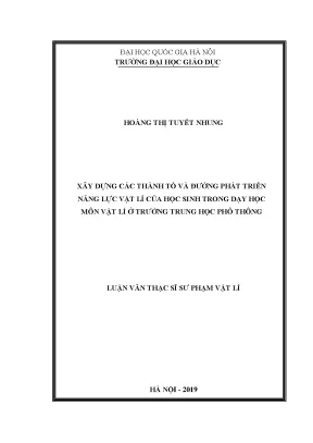 Xây Dựng Năng Lực Vật Lý Cho Học Sinh Trung Học Phổ Thông