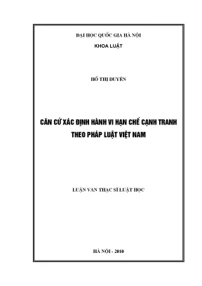 Căn Cứ Xác Định Hành Vi Hạn Chế Cạnh Tranh Theo Pháp