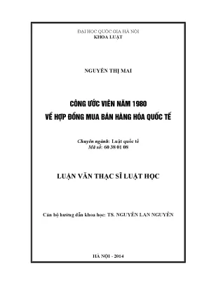 Công ước Viên 1980 về Hợp đồng Mua bán Hàng hóa Quốc tế: