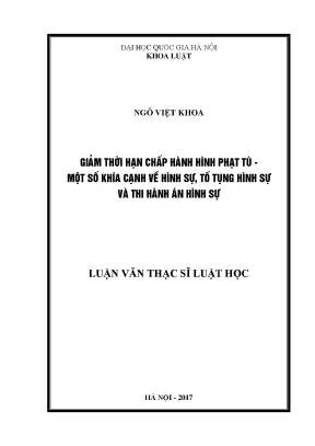 Giảm Thời Hạn Chấp Hành Hình Phạt Tù: Khía Cạnh Hình Sự