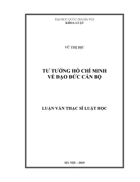 Tư tưởng Hồ Chí Minh về đạo đức cán bộ: Nghiên cứu và