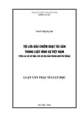 Nghiên cứu tội lừa đảo chiếm đoạt tài sản trong luật