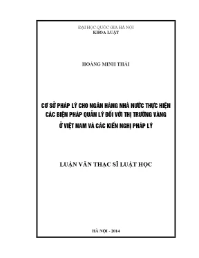 Cơ Sở Pháp Lý Quản Lý Thị Trường Vàng Tại Việt Nam