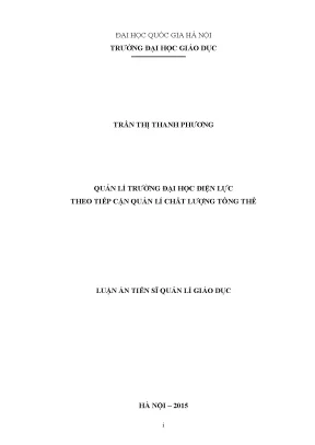 Quản lý trường đại học điện lực theo tiếp cận quản lý