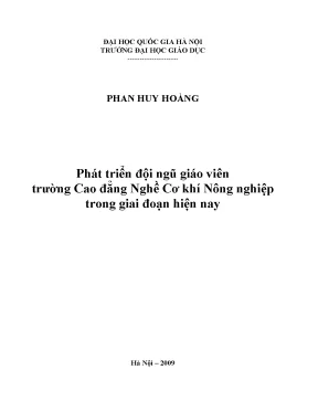Phát Triển Đội Ngũ Giáo Viên Trường Cao Đẳng Nghề Cơ Khí