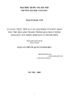 Giải pháp giáo dục sức khỏe sinh sản cho trẻ em lang thang