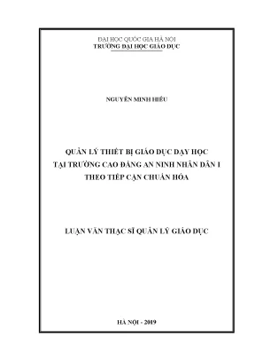 Quản Lý Thiết Bị Giáo Dục Tại Trường Cao Đẳng An Ninh