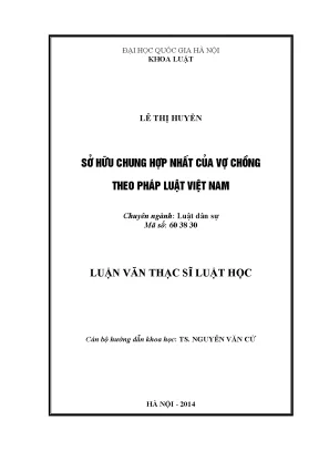Sở Hữu Chung Hợp Nhất Của Vợ Chồng Theo Pháp Luật Việt Nam