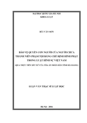 Bảo vệ quyền con người cho người chưa thành niên phạm