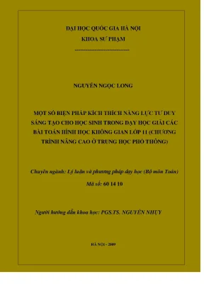 Kích Thích Năng Lực Tư Duy Sáng Tạo Cho Học Sinh Lớp 11