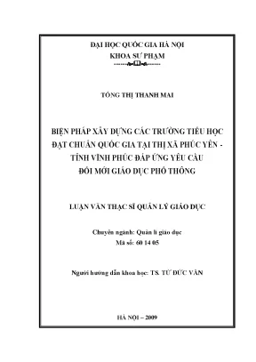 Biện Pháp Xây Dựng Trường Tiểu Học Đạt Chuẩn Quốc Gia