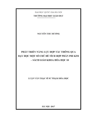 Phát Triển Năng Lực Hợp Tác Qua Dạy Học Tích Hợp Hóa Học 10